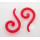 Lot 12 Pcs Wholesale Size Selectable red Acrylic Question Marks Ear Piercing I-0001