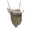 vintage style bronze feather shape fringe necklace N-3266