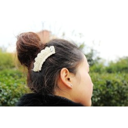 Charming Noble Lace Pearl Crystal Hair Clip F-0057