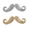 3 Colors Kitsch Cosplay Moustache Mustache Metal Ring Adjustable Size R-0183