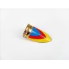 gold plated striation colorful glazed Shield ring #7 R-0130