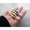 Punk style Vintage Bronze Gold plated Alloy Rhombus Diamond Ring Size #5.5 R-0116