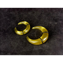 I-0041 12PCS Yellow Acrylic Moon Shaped Taper Spike Stretcher Expander Body Piercing