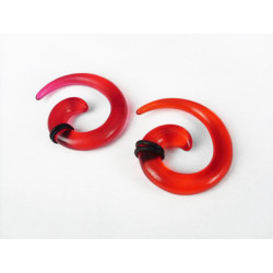 Red Acrylic Spiral Taper Horn Snail Stretcher expander Piercing I-0014