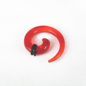 Red Acrylic Spiral Taper Horn Snail Stretcher expander Piercing I-0014