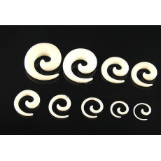 12 pieces white Acrylic Spiral Taper Horn Snail Stretcher Expander Piercing I-0015