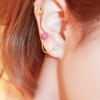 3Pcs Set CHarming Noble Full Rhinestone Ball Rabbit Ear Stud Earring E-0222