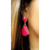 Colors Optional Noble Big Geometric Gem Ear Stud Earring E-2017