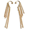 Gothic Punk Stars  Ear Cuff Chain With Fringes Dangle Tassel Gold Earrings E-0089