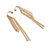Gothic Punk Stars  Ear Cuff Chain With Fringes Dangle Tassel Gold Earrings E-0089