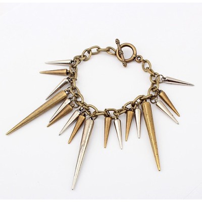 vintage style bronze rivet edging necklace bracelet earring set S-0016