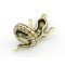 New Style Retro Bronze Bowknot pink rhinestone Crocodile gecko ring R-0673