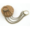 vintage style silver/bronze alloy double finger edging ring R-0001