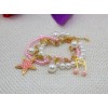 charming multilayer pearl star music symbol bracelet B-0256