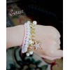 charming multilayer pearl star music symbol bracelet B-0256