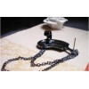 Gothic Punk Rock Chain Feather Leaf Tassel Dangle Ear Cuff Warp Clip Earring E-0096