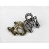 vintage style rhinestone double head snake ring R-0039
