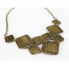 Bohemian vintage style thinestone quadrate gem crystal Choker Necklace N-0564