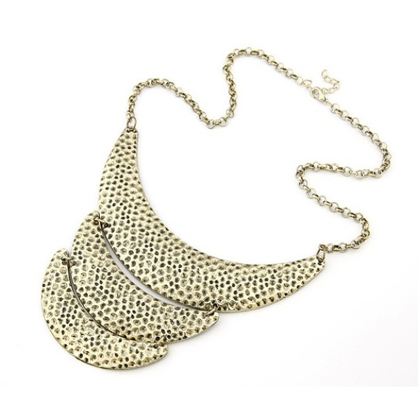 vintage style Punk Crescent spot  Bib Necklace N-2027