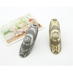 vintage style Punk individuality 2 pieces 2 colors carving Shield joint ring R-0117