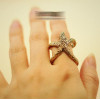 vintage style bronze/vintage gold starfish ring #7 R-0579