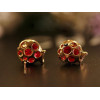 charming gold plated red zircon hollow out fish ear stud E-0634-PI