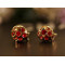 charming gold plated red zircon hollow out fish ear stud E-0634-PI