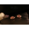 charming gold plated red zircon hollow out fish ear stud E-0634-PI