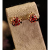 charming gold plated red zircon hollow out fish ear stud E-0634-PI