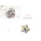 charming silver plated colorful rhinestone heart star ear stud E-1027