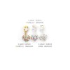 charming silver plated colorful rhinestone heart star ear stud E-1027