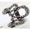 vintage style rhinestone double head snake ring R-0039
