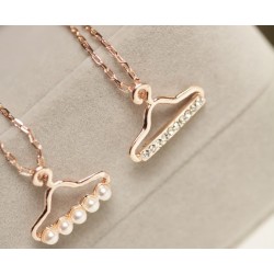 New Clothes Rack Rhinestone Pearl Uneven necklace 2 Colors N-2791
