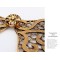 retro Vintage Gold bronze Lace Effect Darkening Symmetry Flower butterfly Necklace  N-2029