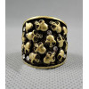 vintage bronze rhinestone skull  ring #7 R-0105