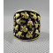 vintage bronze rhinestone skull  ring #7 R-0105