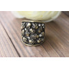 vintage bronze rhinestone skull  ring #7 R-0105