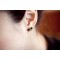 gold plated red pink,blue black rhinestone bowknot ear stud E-1523