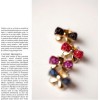 gold plated red pink,blue black rhinestone bowknot ear stud E-1523