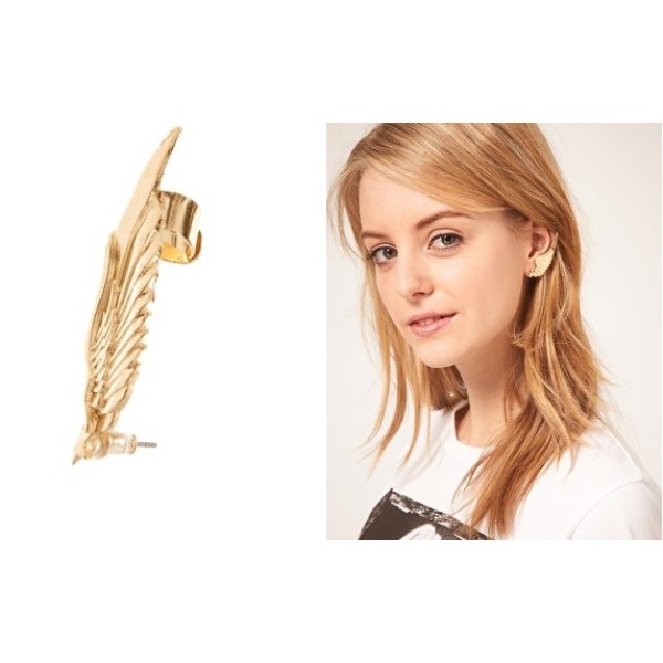 Gothic Punk Rock Earring Star Angel Wing Ear Cuff Warp Clip Ear Stud E-0616