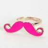 New Design Cosplay Enamel Gold Mustache Cocktail Ring Adjustable Size R-0188