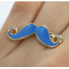 New Design Cosplay Enamel Gold Mustache Cocktail Ring Adjustable Size R-0188