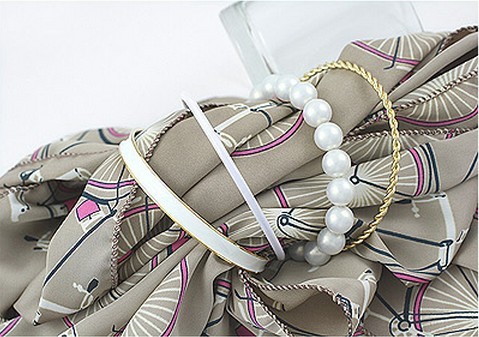 New simple style multilayer gold plated bangle pearl bracelet B-0182