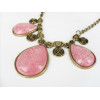 retro Vintage carving man made dripping gemstone necklace N-0771