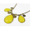 retro Vintage carving man made dripping gemstone necklace N-0771