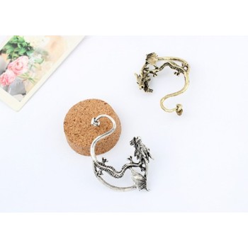 E-1204 New Gothic Punk Temptation Metal Dragon Bite Ear Cuff Wrap Earring