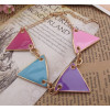 gold plated glazed triangle geometrical bracelet necklace set  N-4546  B-0025