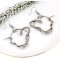 Vintage style silver/bronze rhinestone flower snake dangle necklace earring E-1174