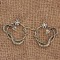 Vintage style silver/bronze rhinestone flower snake dangle necklace earring E-1174