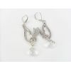 E-1062 Charming silver plated rhinestone angel wing crystal drip earring